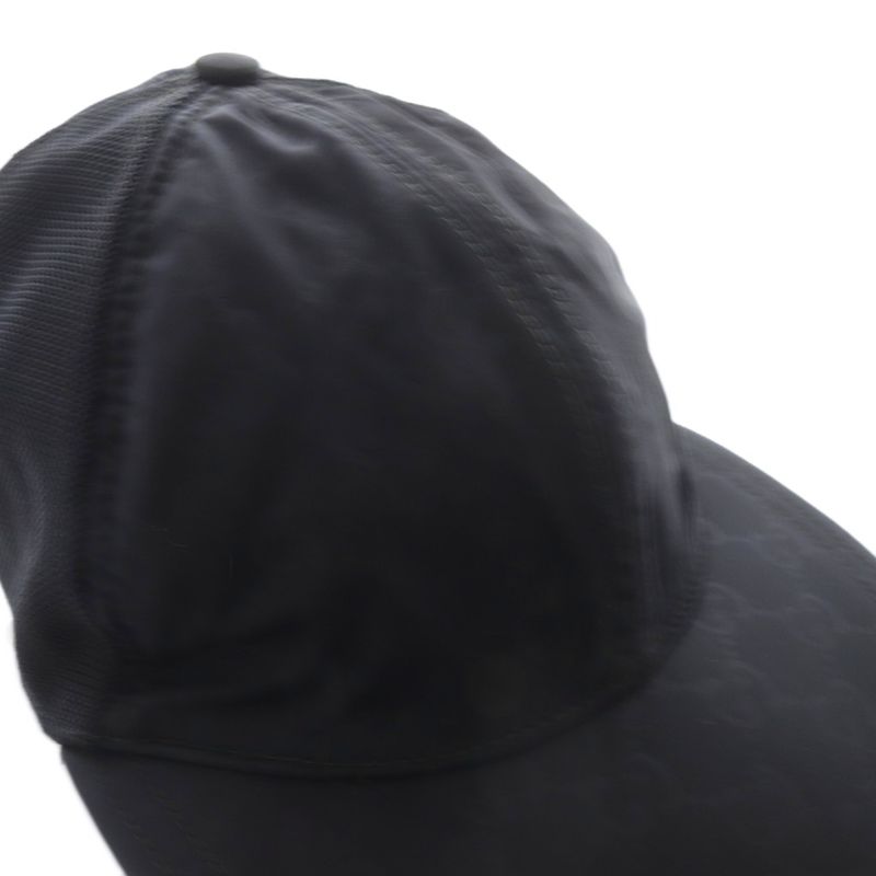 Gucci GG Pattern Nylon Mesh Baseball Cap Hat M 58cm (22.83in) Black Yo8 • OH
