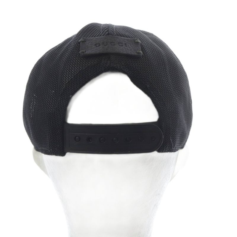 Gucci GG Pattern Nylon Mesh Baseball Cap Hat M 58cm (22.83in) Black Yo8 • OH