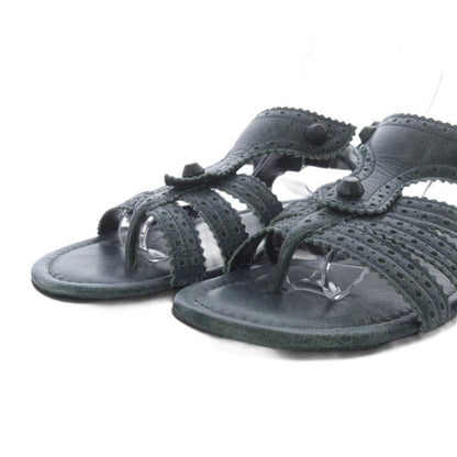 Balenciaga Arena Sandals Flat Strap Leather 37.5 Gray Yo2 • Sh