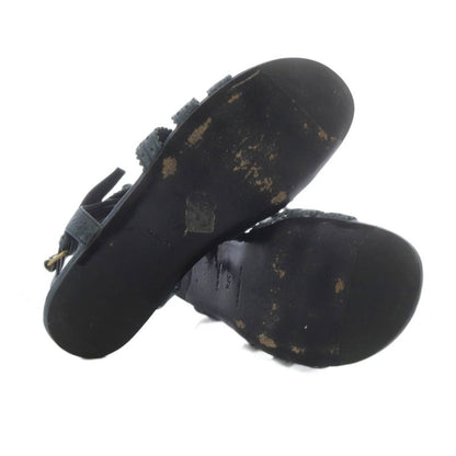 Balenciaga Arena Sandals Flat Strap Leather 37.5 Gray Yo2 • Sh