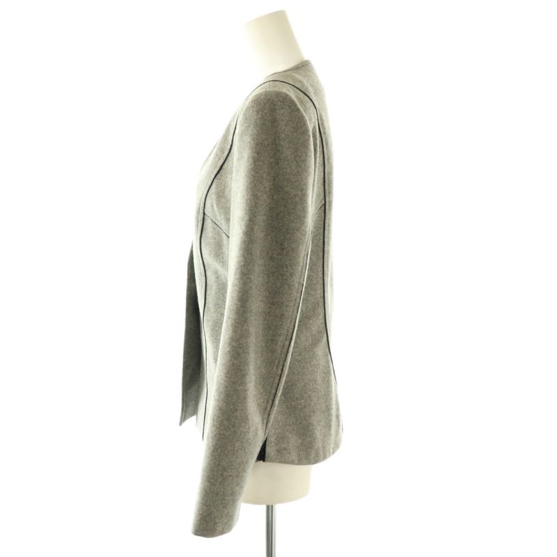 Fendi Wool Side Lace Collarless Jacket 40 Gray Cx • OS • Sh