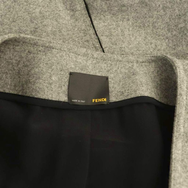 Fendi Wool Side Lace Collarless Jacket 40 Gray Cx • OS • Sh