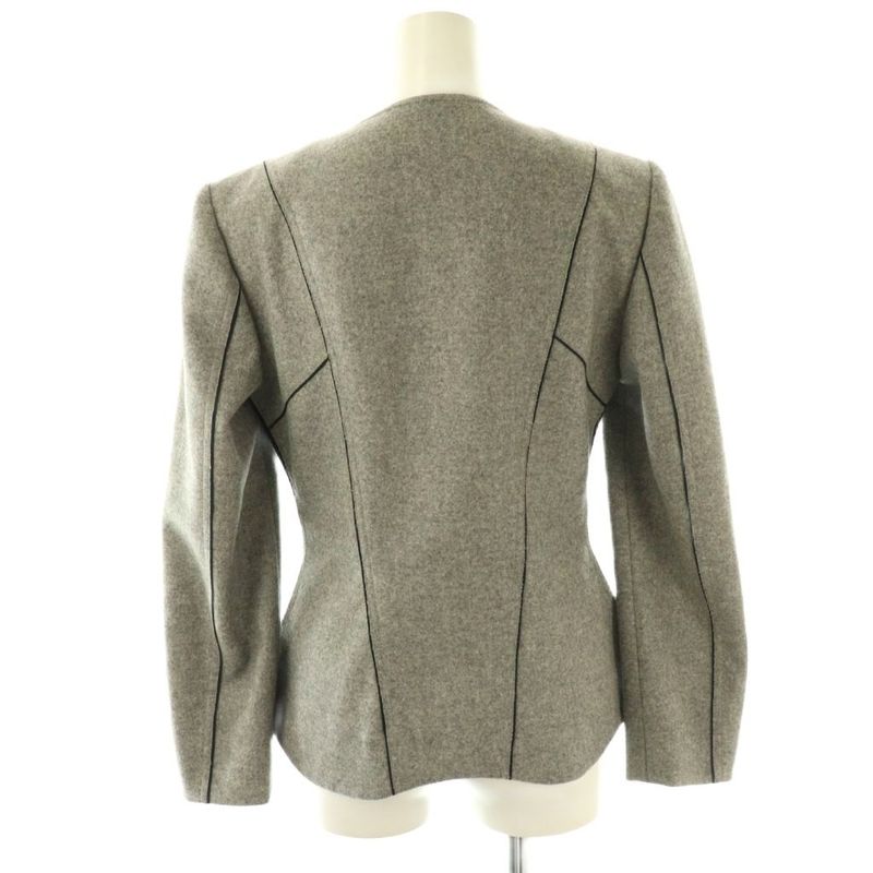 Fendi Wool Side Lace Collarless Jacket 40 Gray Cx • OS • Sh
