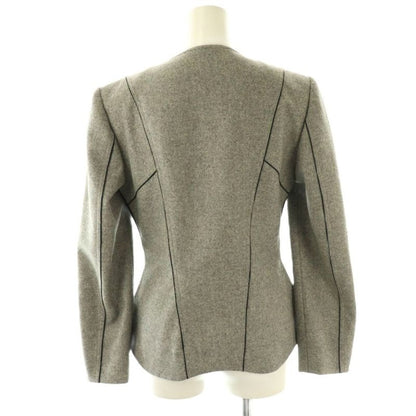 Fendi Wool Side Lace Collarless Jacket 40 Gray Cx • OS • Sh