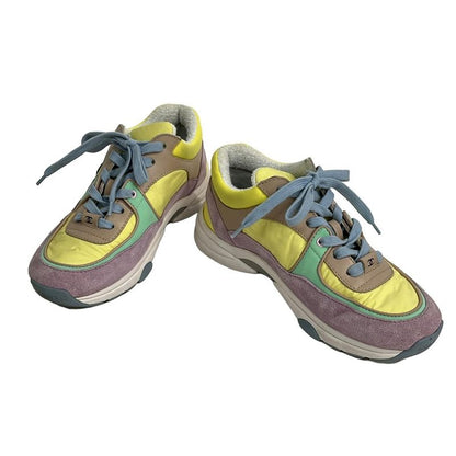 Chanel Sneakers 35 Women's - G34360 Yellow X Beige X Multi Insole Removable