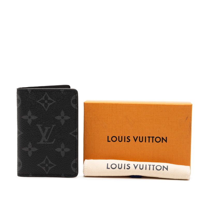 Louis Vuitton Monogram Eclipse Organizer de Poche M61696 Black PVC Leather