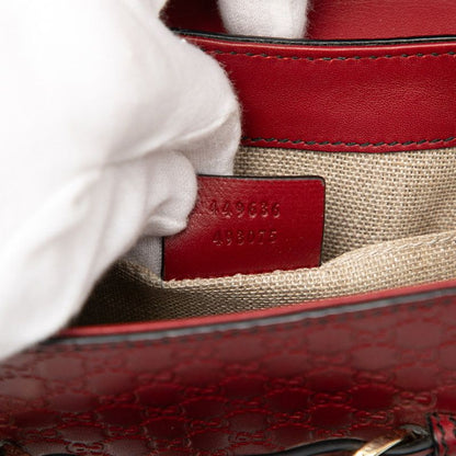 Gucci Micro Gucci Guccissima Horsebit Emily Shoulder Bag Crossbody 449636 Wine Red