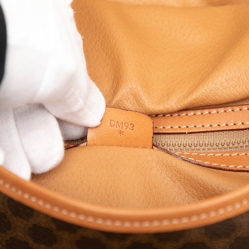 Celine Macadam Shoulder Bag Messenger Crossbody Brown PVC Leather Women's Celine