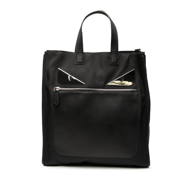 Fendi Bag Bugs Monster 7va367 Black Nylon Leather Women's Fendi