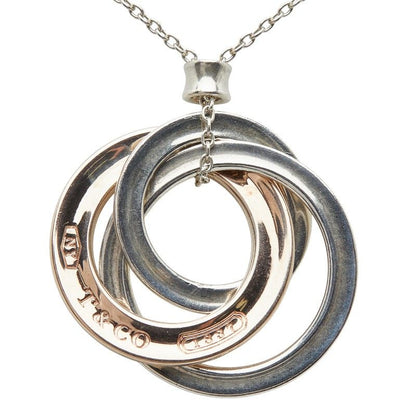 Tiffany & Co Triple Circle Silver Bronze Sv925 Silver Gold Rubedo Combi Women's
