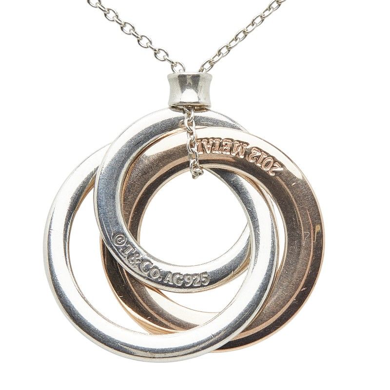 Tiffany & Co Triple Circle Silver Bronze Sv925 Silver Gold Rubedo Combi Women's