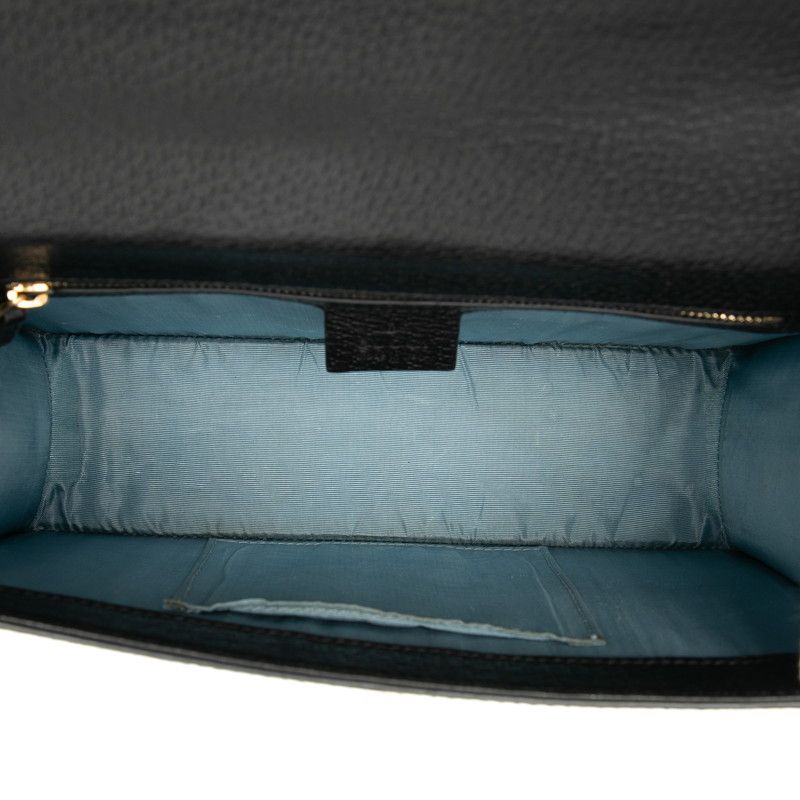 Gucci Sylvie Bee & Star 524405 Black Leather Women's Gucci