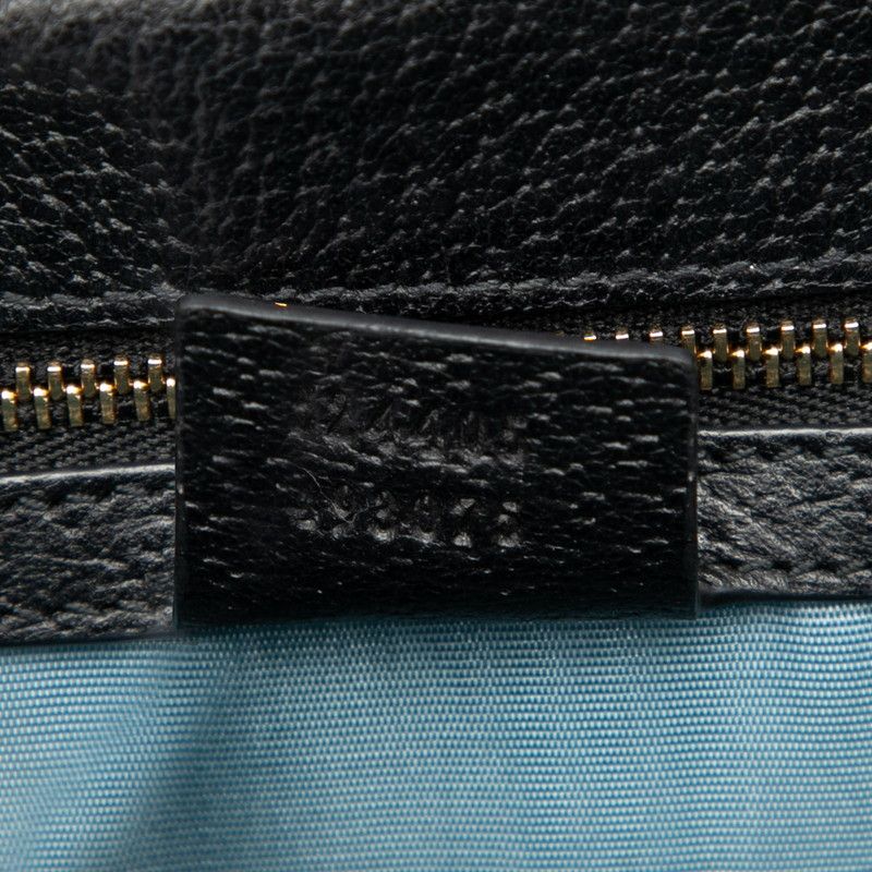 Gucci Sylvie Bee & Star 524405 Black Leather Women's Gucci