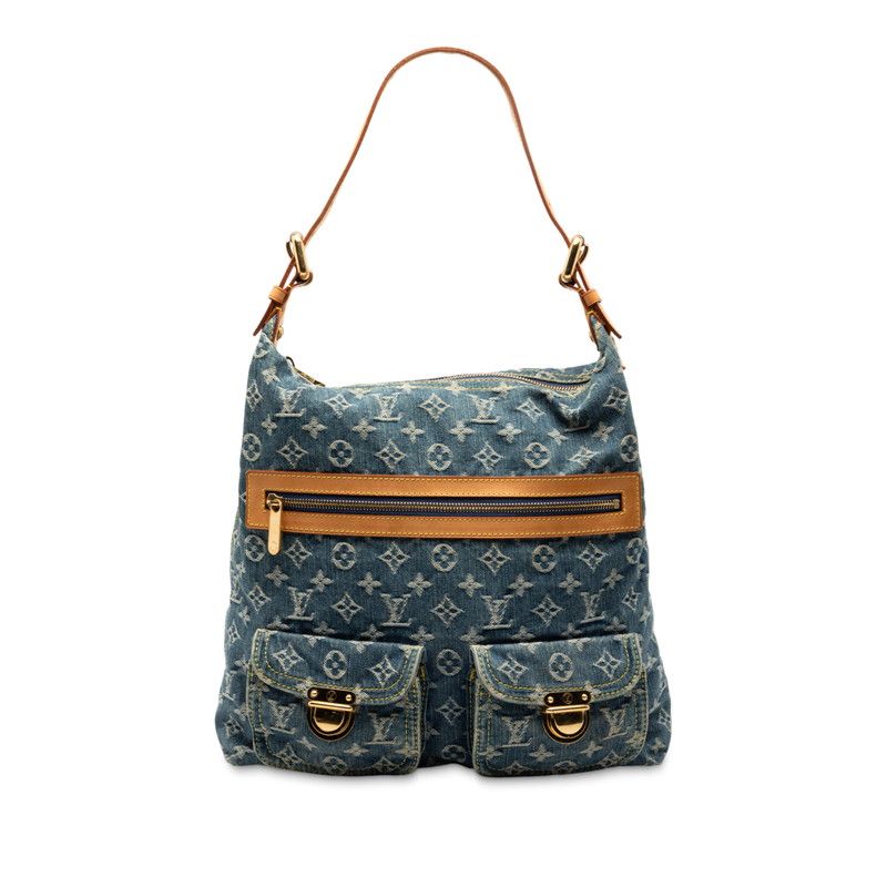 Louis Vuitton Monogram Denim Baggy GM Crossbody Shoulder Bag M95048 Blue Denim