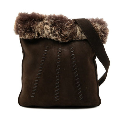 Hermes Sac Tudo Moco Shoulder Bag Crossbody Brown Nubuck Fur Ladies Hermes