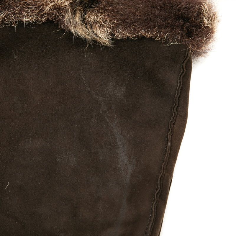 Hermes Sac Tudo Moco Shoulder Bag Crossbody Brown Nubuck Fur Ladies Hermes