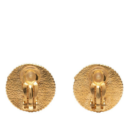 Chanel Vintage Coco Mark Round Earring Gold Plated Ladies Chanel