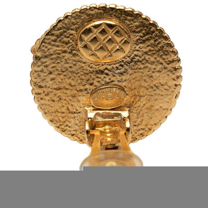 Chanel Vintage Coco Mark Round Earring Gold Plated Ladies Chanel