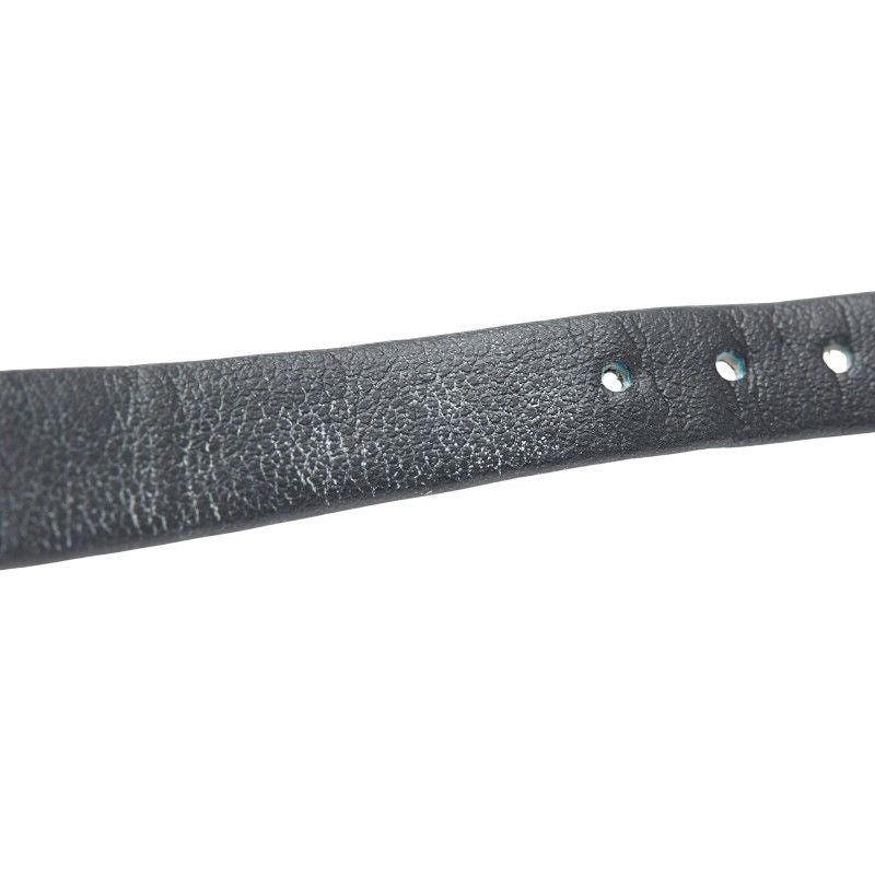 Tiffany & Co Atlas Belt (external Product) Silver Black Stainless Steel Leather