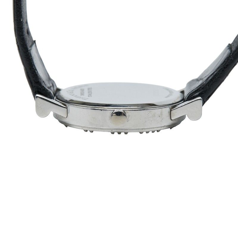 Tiffany & Co Atlas Belt (external Product) Silver Black Stainless Steel Leather