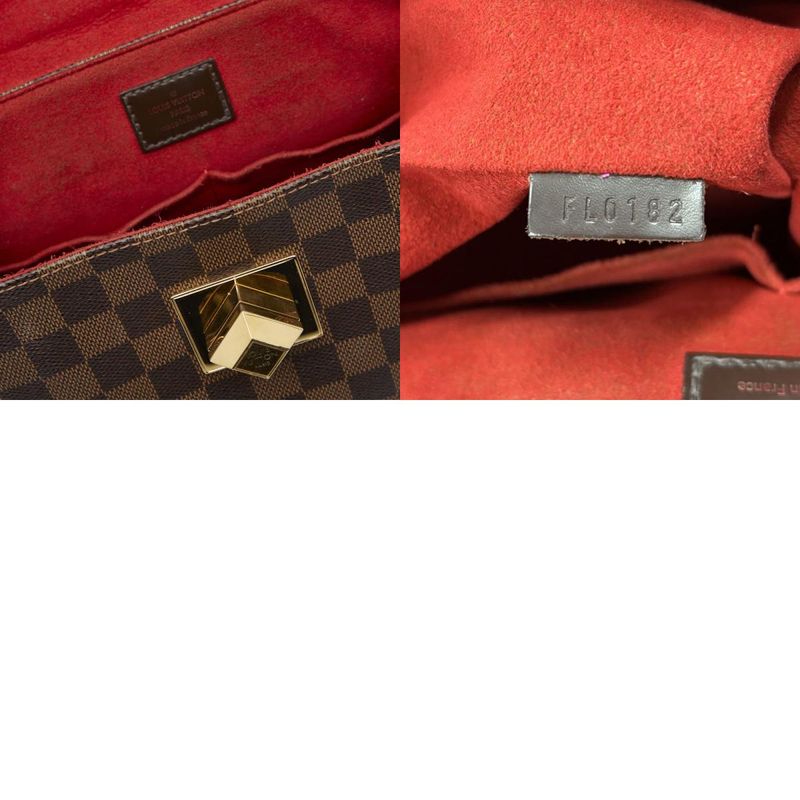 Louis Vuitton Damier Bergamo PM Handbag Shoulder Bag 2way N41167 Brown PVC