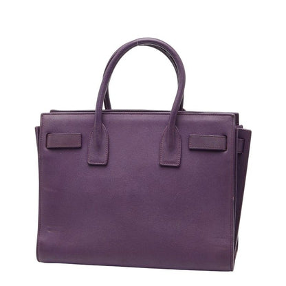Saint Laurent Sac de Jour Nano Handbag Shoulder Bag 2way Purple Leather Women's