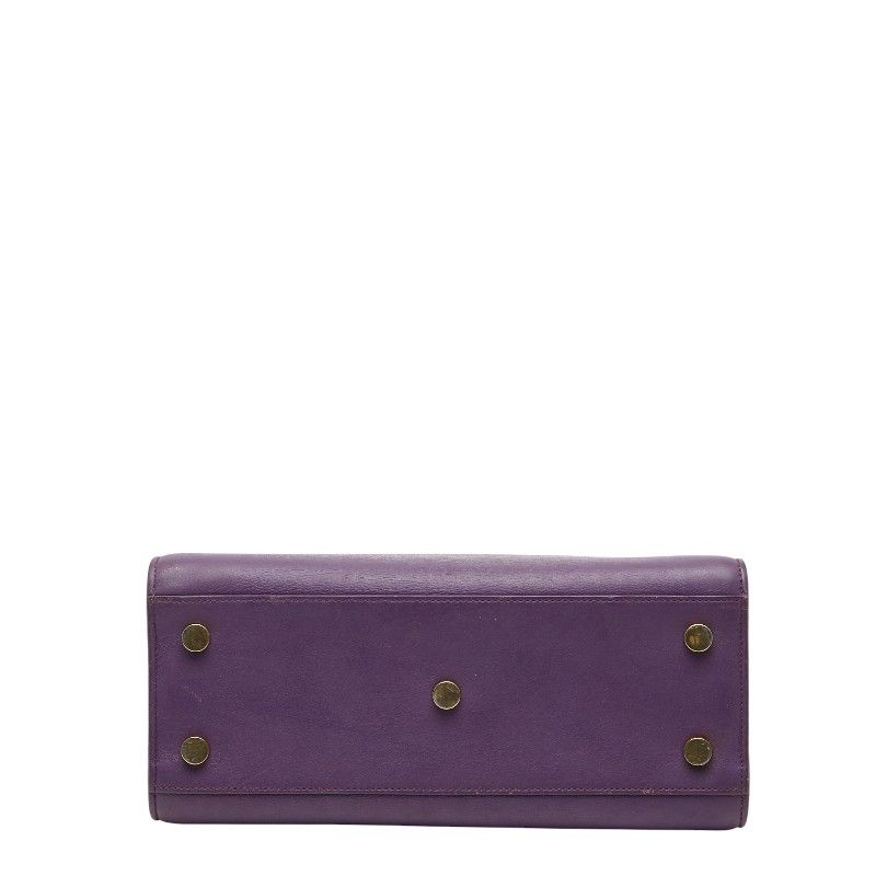Saint Laurent Sac de Jour Nano Handbag Shoulder Bag 2way Purple Leather Women's