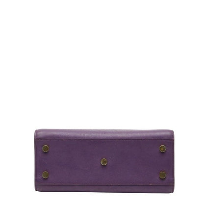 Saint Laurent Sac de Jour Nano Handbag Shoulder Bag 2way Purple Leather Women's