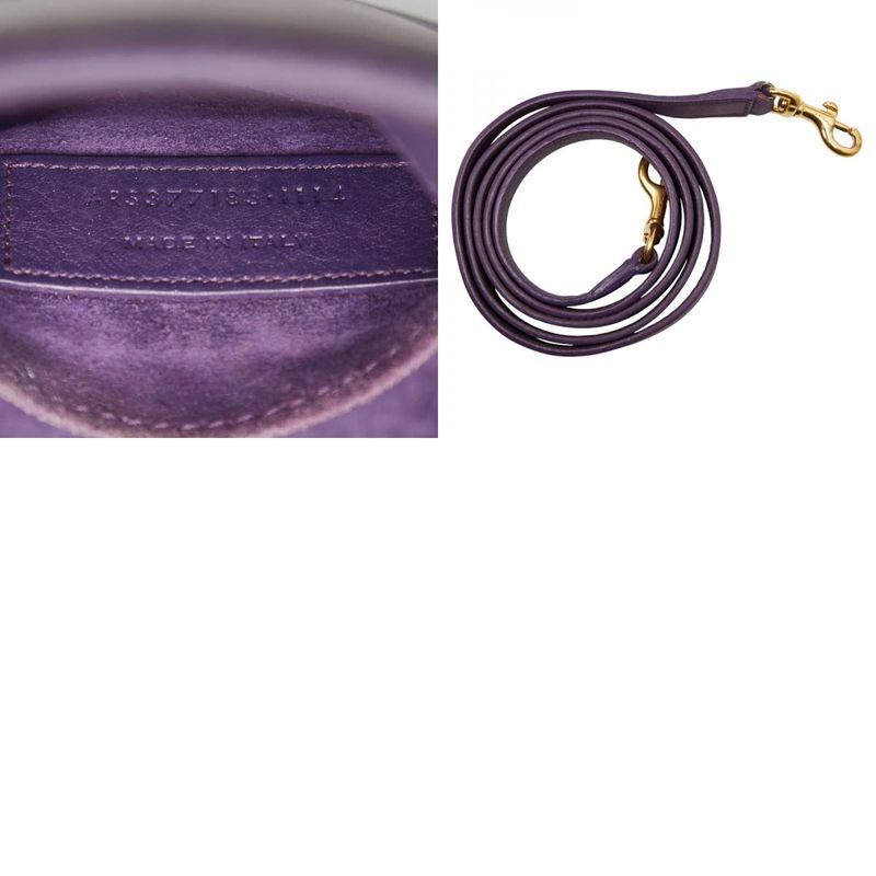 Saint Laurent Sac de Jour Nano Handbag Shoulder Bag 2way Purple Leather Women's