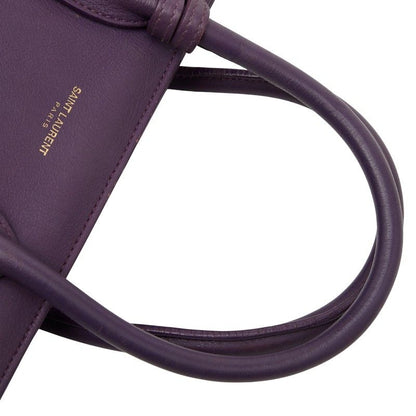 Saint Laurent Sac de Jour Nano Handbag Shoulder Bag 2way Purple Leather Women's