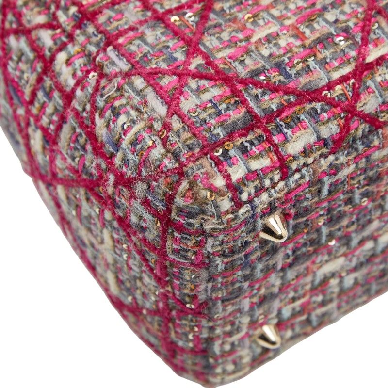 Dior Lady Dior Medium Handbag Shoulder Bag 2way Pink Tweed Leather Ladies Dior
