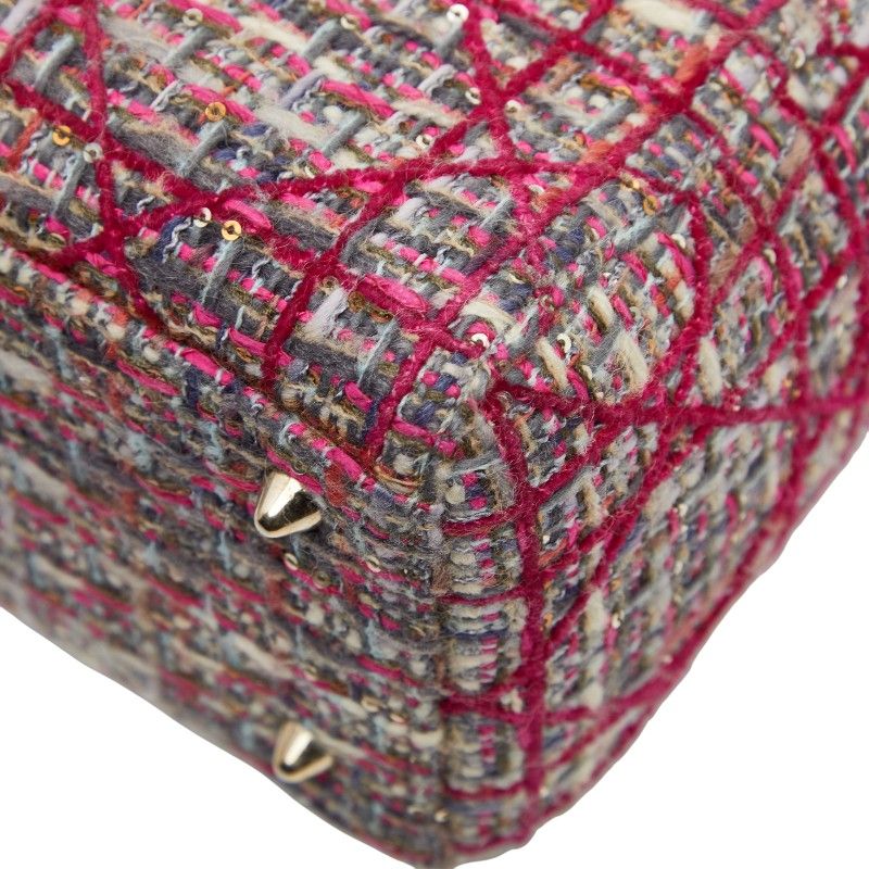 Dior Lady Dior Medium Handbag Shoulder Bag 2way Pink Tweed Leather Ladies Dior