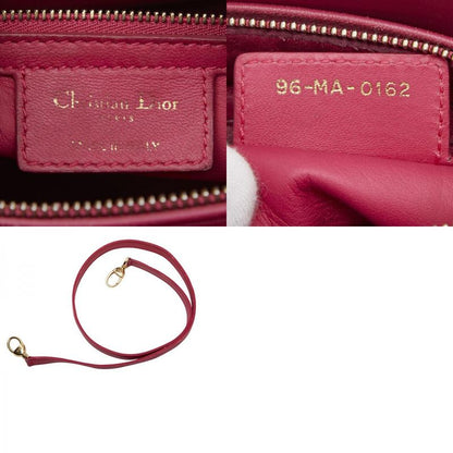 Dior Lady Dior Medium Handbag Shoulder Bag 2way Pink Tweed Leather Ladies Dior