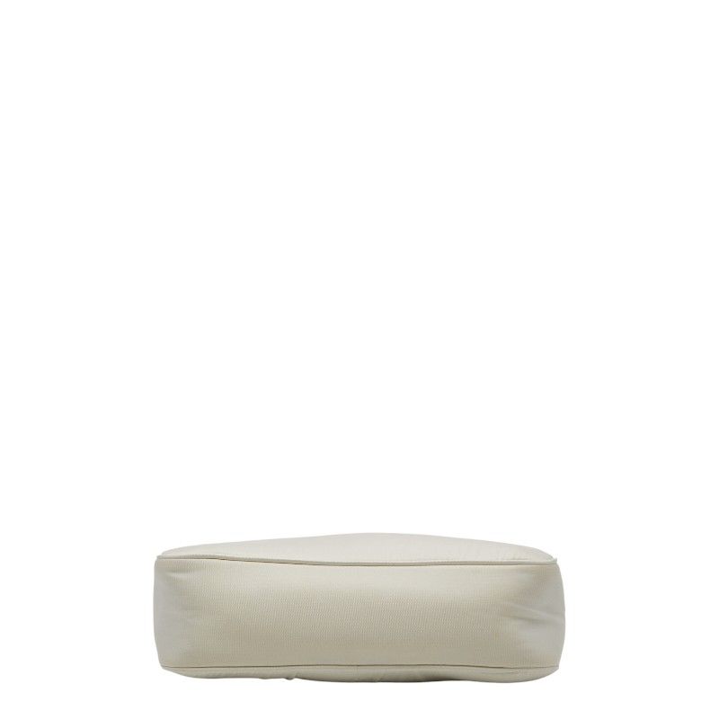 Prada Re-Edition Triangle Logo Plate Shoulder Bag Handbag 2way White Beige