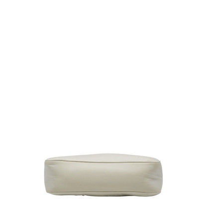 Prada Re-Edition Triangle Logo Plate Shoulder Bag Handbag 2way White Beige