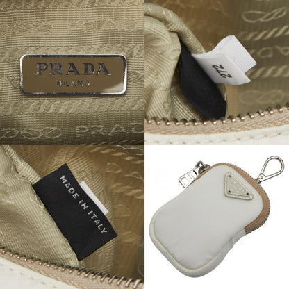 Prada Re-Edition Triangle Logo Plate Shoulder Bag Handbag 2way White Beige