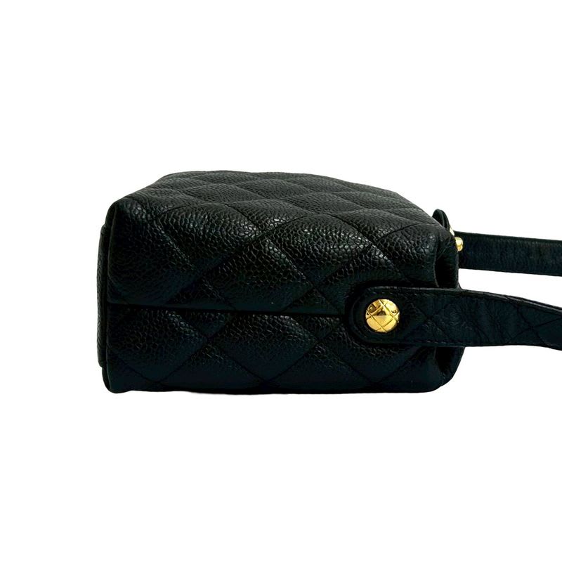 Chanel Chanel Vintage Quilted Caviar Leather Shoulder Bag Black
