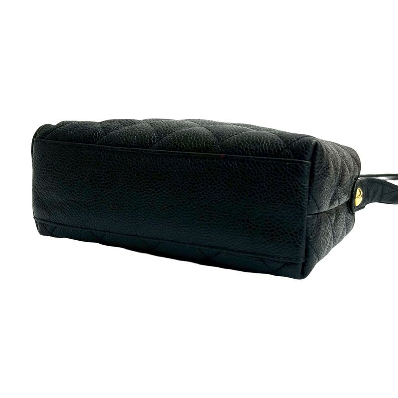 Chanel Chanel Vintage Quilted Caviar Leather Shoulder Bag Black