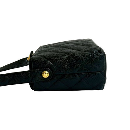 Chanel Chanel Vintage Quilted Caviar Leather Shoulder Bag Black