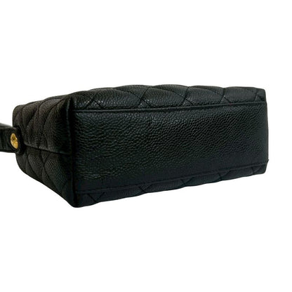 Chanel Chanel Vintage Quilted Caviar Leather Shoulder Bag Black
