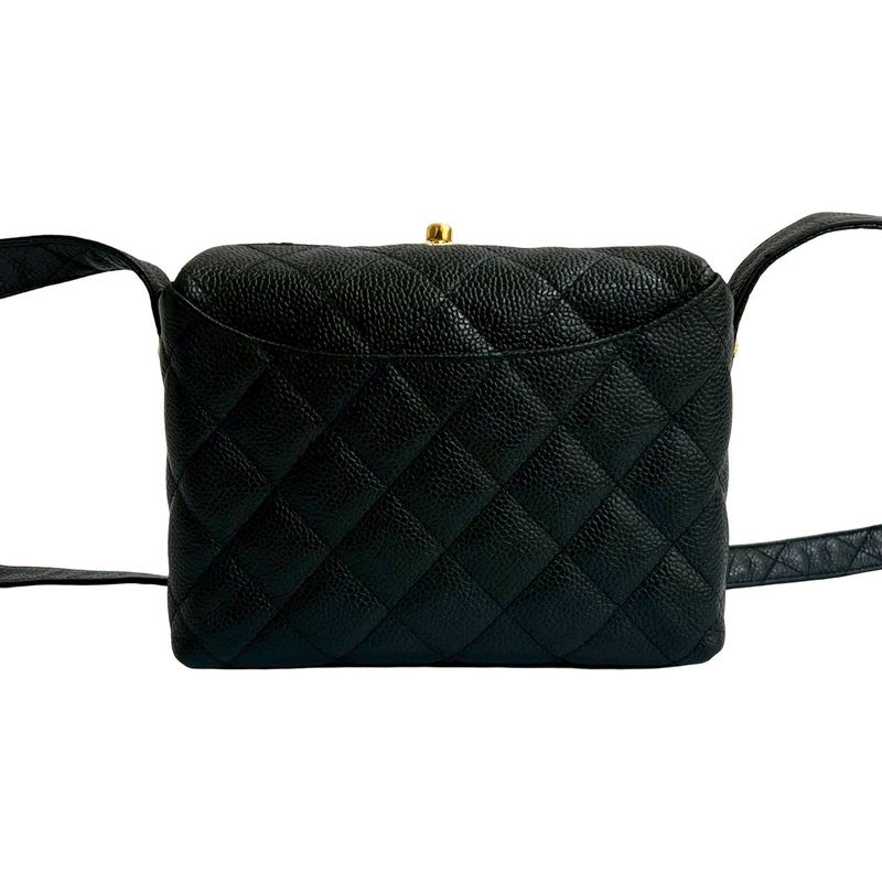 Chanel Chanel Vintage Quilted Caviar Leather Shoulder Bag Black