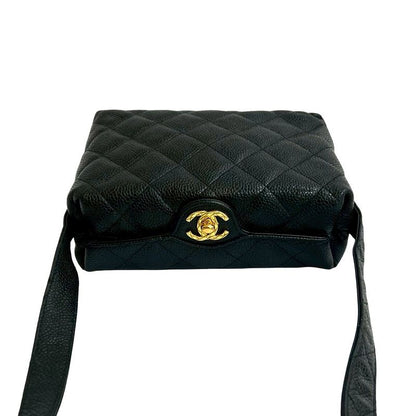 Chanel Chanel Vintage Quilted Caviar Leather Shoulder Bag Black