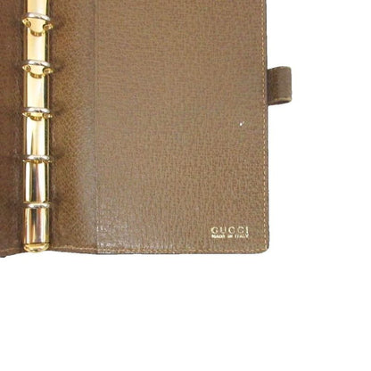 Gucci Notebook Cabas - Case Bi-Fold 6 Rows Leather Brown Khaki