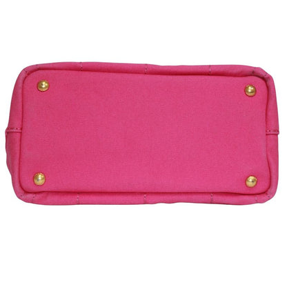 Prada Canapa Canvas Pink Purple Tote Bag Gold B2439g