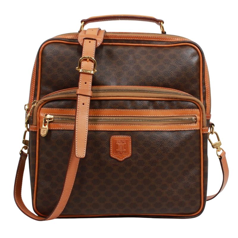 Celine 2way Leather ×pvc Brown Handbag Gold