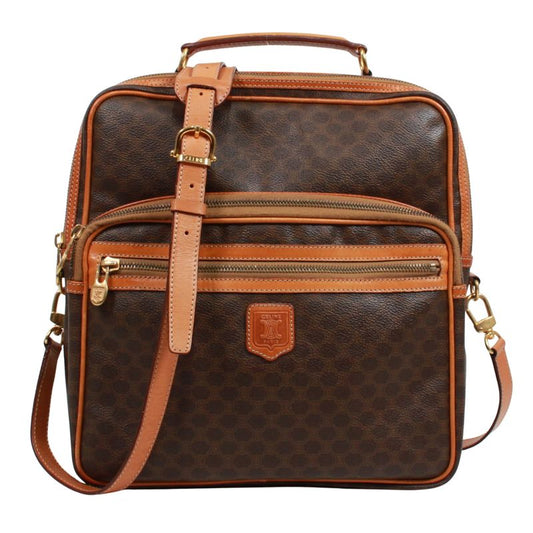 Celine 2way Leather ×pvc Brown Handbag Gold