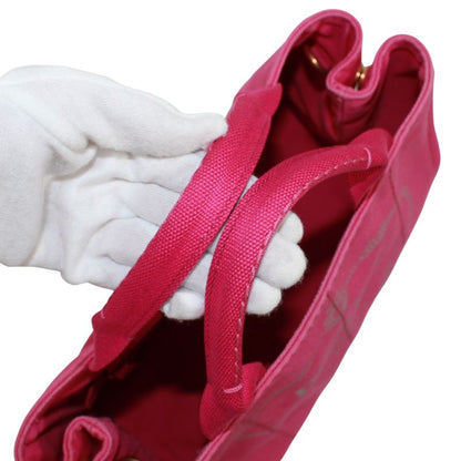 Prada Canapa Canvas Pink Purple Tote Bag Gold B2439g