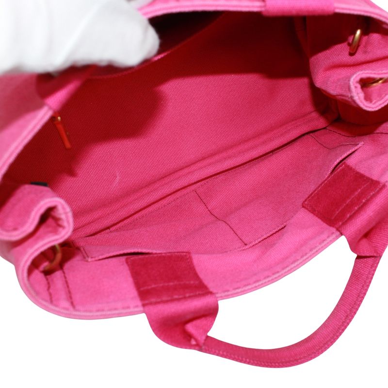 Prada Canapa Canvas Pink Purple Tote Bag Gold B2439g