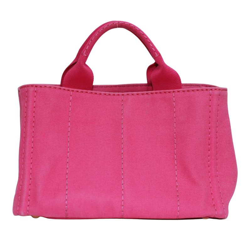 Prada Canapa Canvas Pink Purple Tote Bag Gold B2439g
