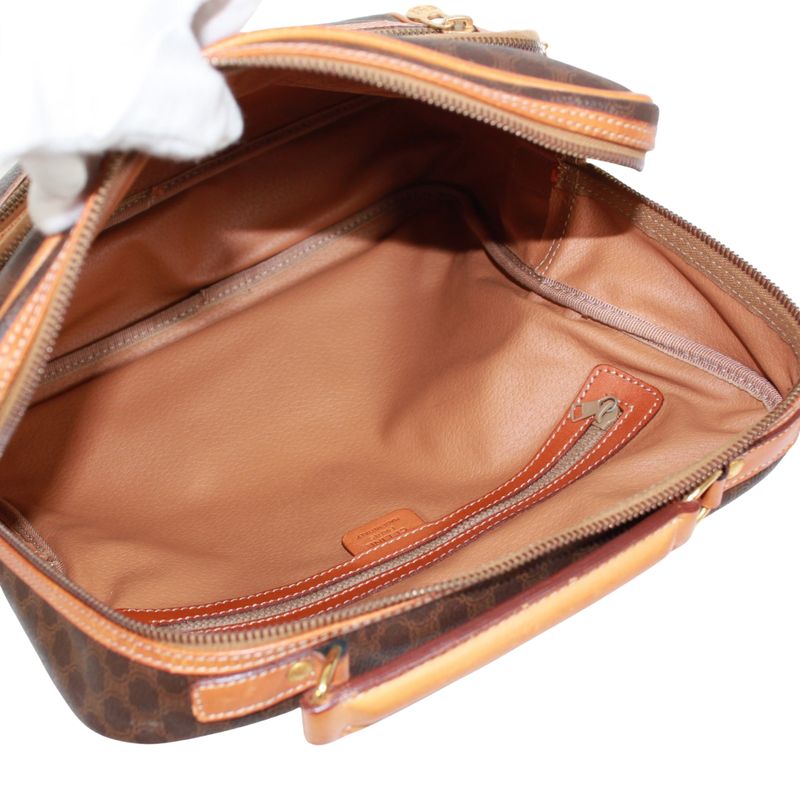 Celine 2way Leather ×pvc Brown Handbag Gold